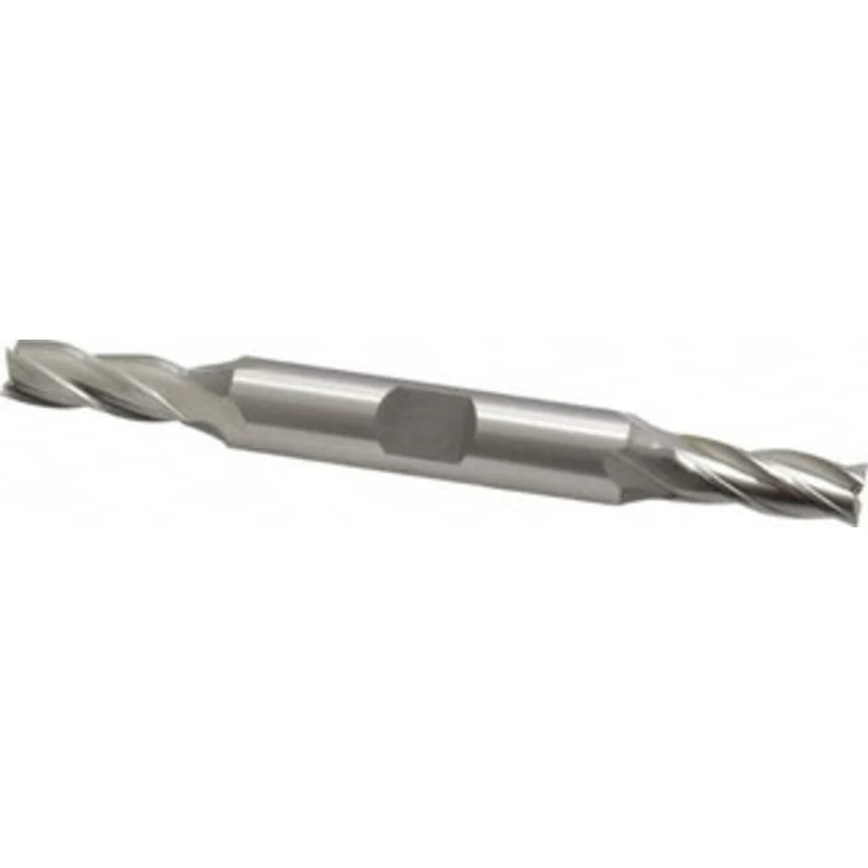 OSG 17/64, 11/16 LOC, 3/8 Shank Diam, 3-3/8 OAL, 4 Flute, Cobalt Square End Mill Double End, Uncoated, Spiral Flute, ...